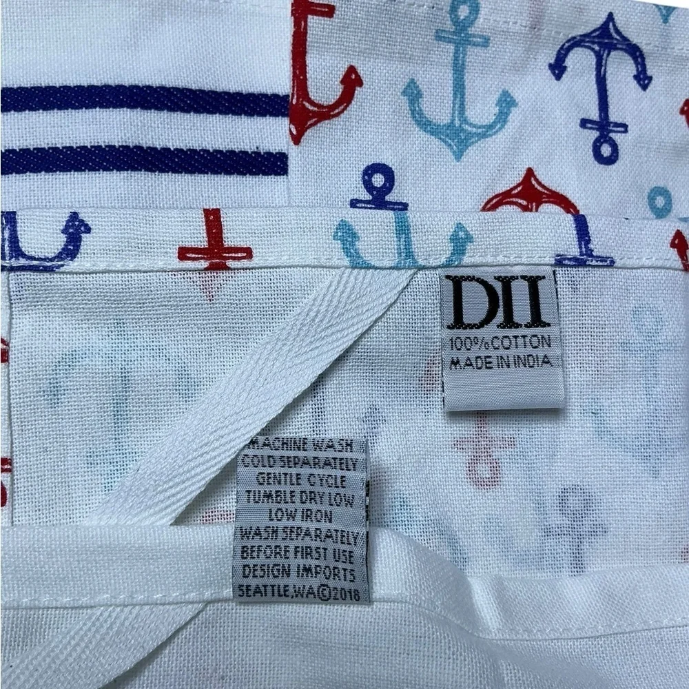 Sail Away Kitchen Towel Embellished Set Coastal Nautical Cotton Set 18 x 28 in